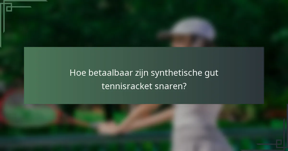 Hoe betaalbaar zijn synthetische gut tennisracket snaren?