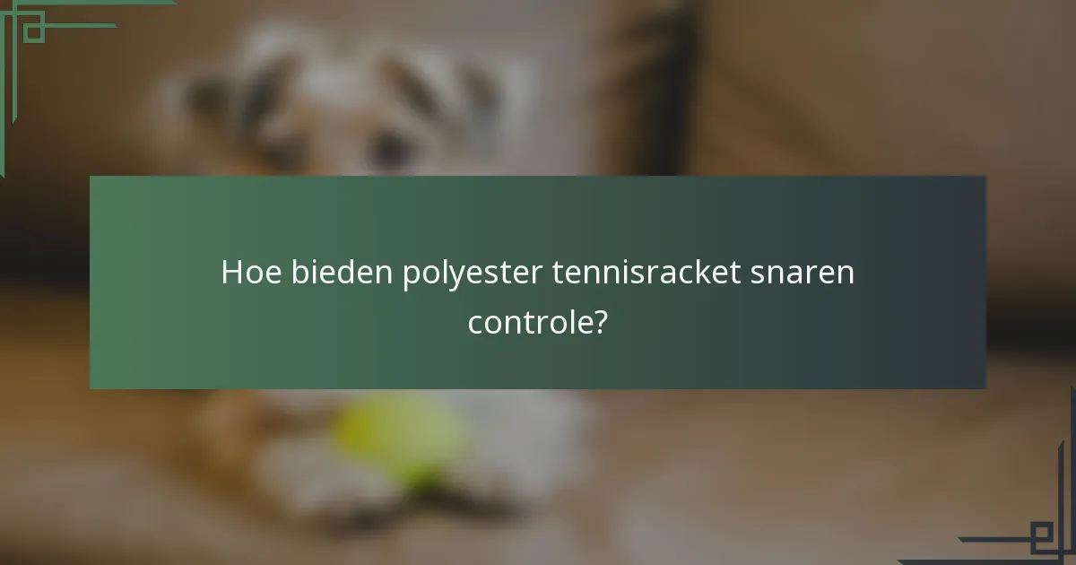 Hoe bieden polyester tennisracket snaren controle?