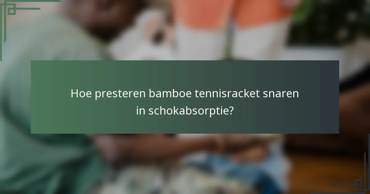 Hoe presteren bamboe tennisracket snaren in schokabsorptie?