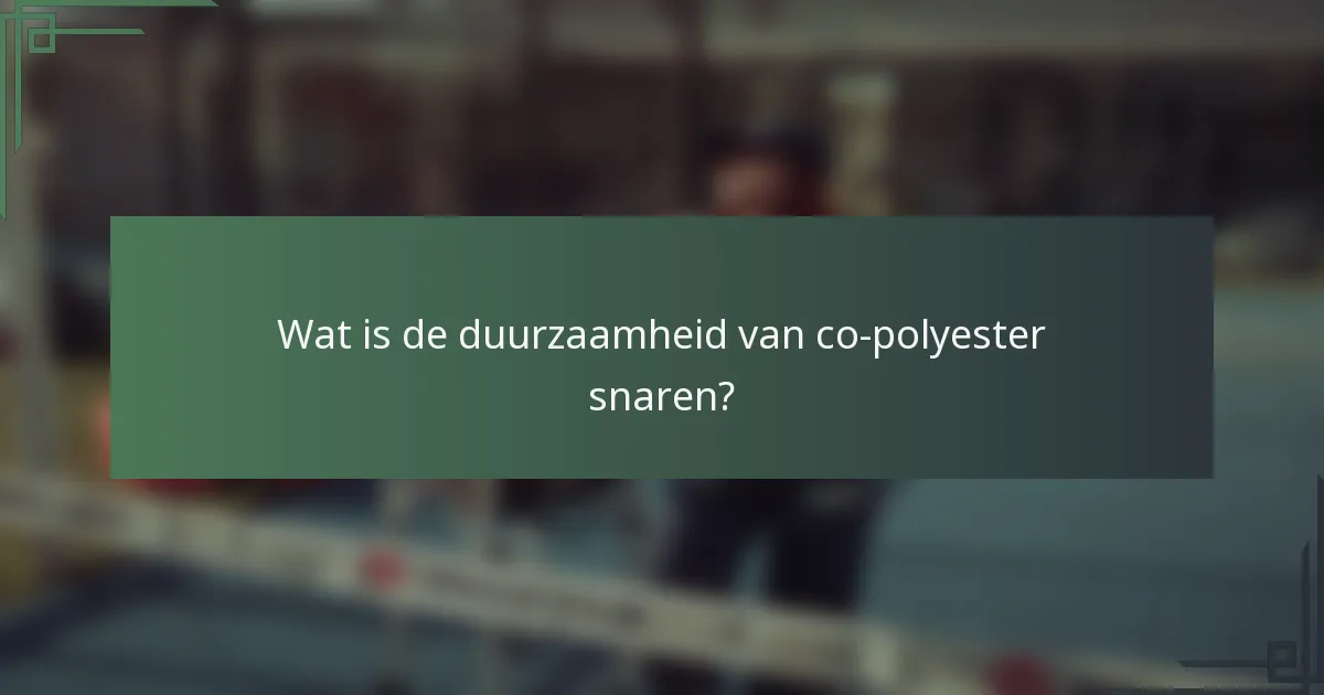 Wat is de duurzaamheid van co-polyester snaren?