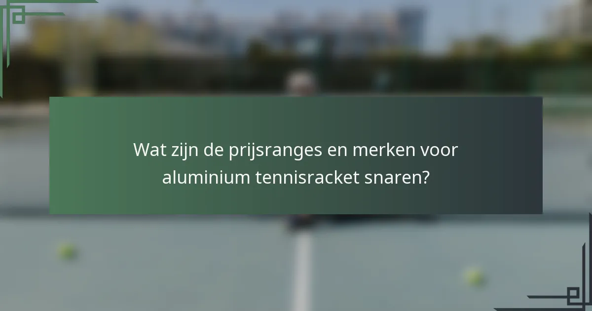 Wat zijn de prijsranges en merken voor aluminium tennisracket snaren?