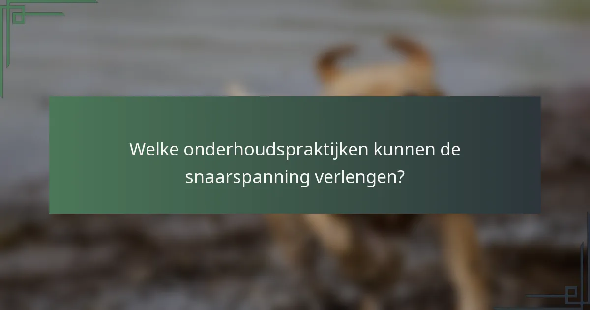 Welke onderhoudspraktijken kunnen de snaarspanning verlengen?